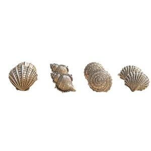 Vintage Beaulieu Vineyard Pewter Seashell Napkin Ring set of 8 coastal decor